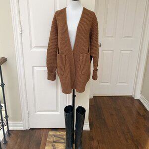 New Cozy Chic Brown Knit Sweater Dress Cardigan - Size S-M